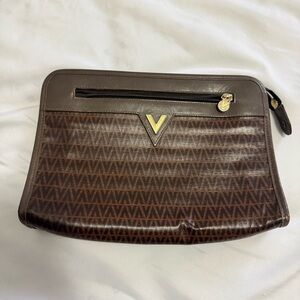 Mario Valentino Brown and Gold Toiletry Bag